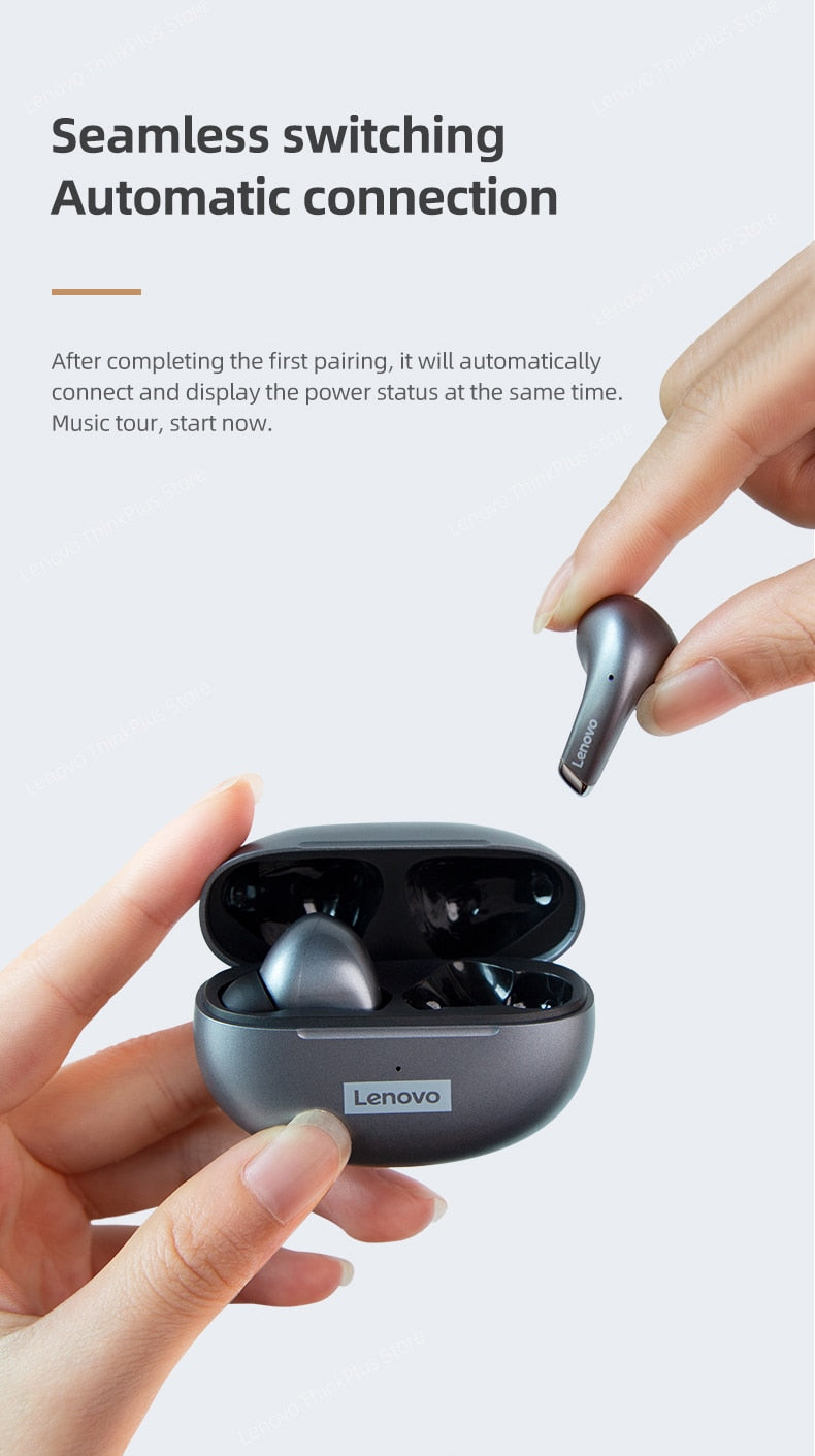 Waterproof 100% Original Lenovo LP5 Wireless Sport Bluetooth Earbuds HiFi Music Earphone With Mic