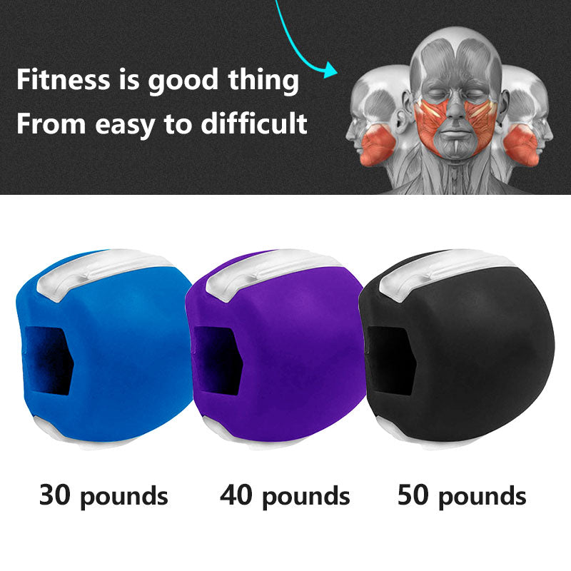 Face lift Food-grade Silica Gel Jaw Muscle Training  Exercise Line Fitness Ball Neck Face Toning