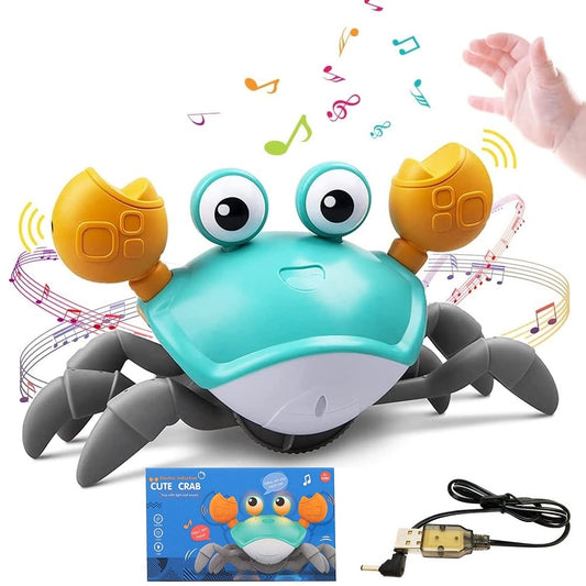 Interactive Dancing Crawling Crab Run Away Entertainment Toy for Babies and Pets