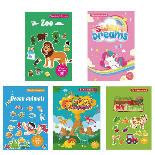 New Kids Reusable Sticker Book Cartoon DIY Puzzle Educational Learning Classic Toys for Child Age 2-6 Gifts