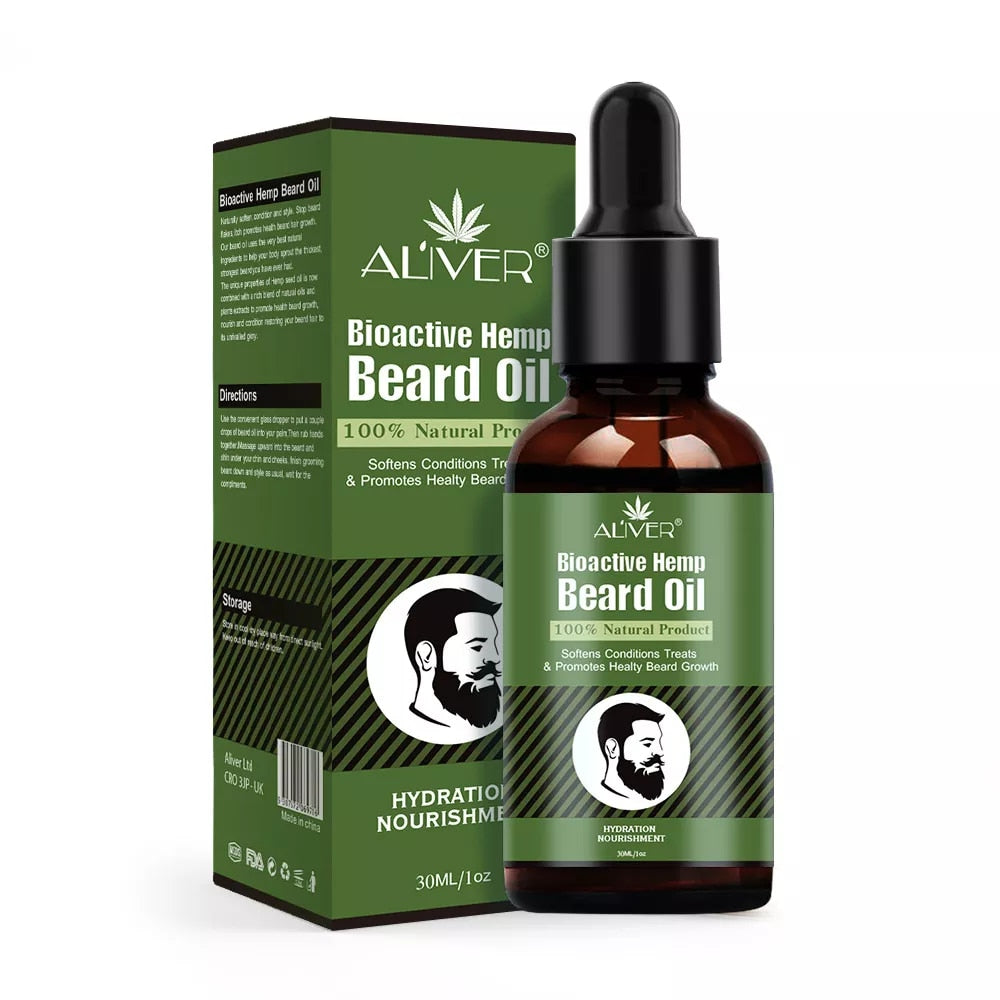 Natural Hemp Growth Essential Oil Wax Balm Beard Grooming Anti-lossing Hair Serum