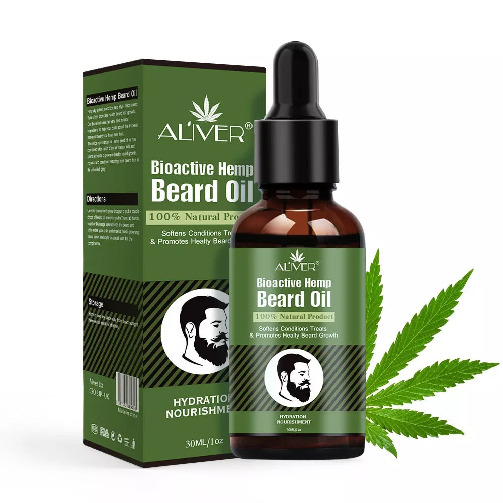 Natural Hemp Growth Essential Oil Wax Balm Beard Grooming Anti-lossing Hair Serum